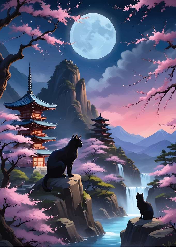Cat serenity Scenery japan