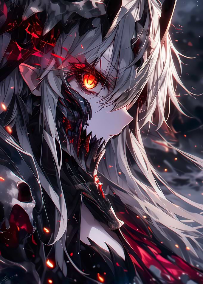 Skull Death Anime Girl