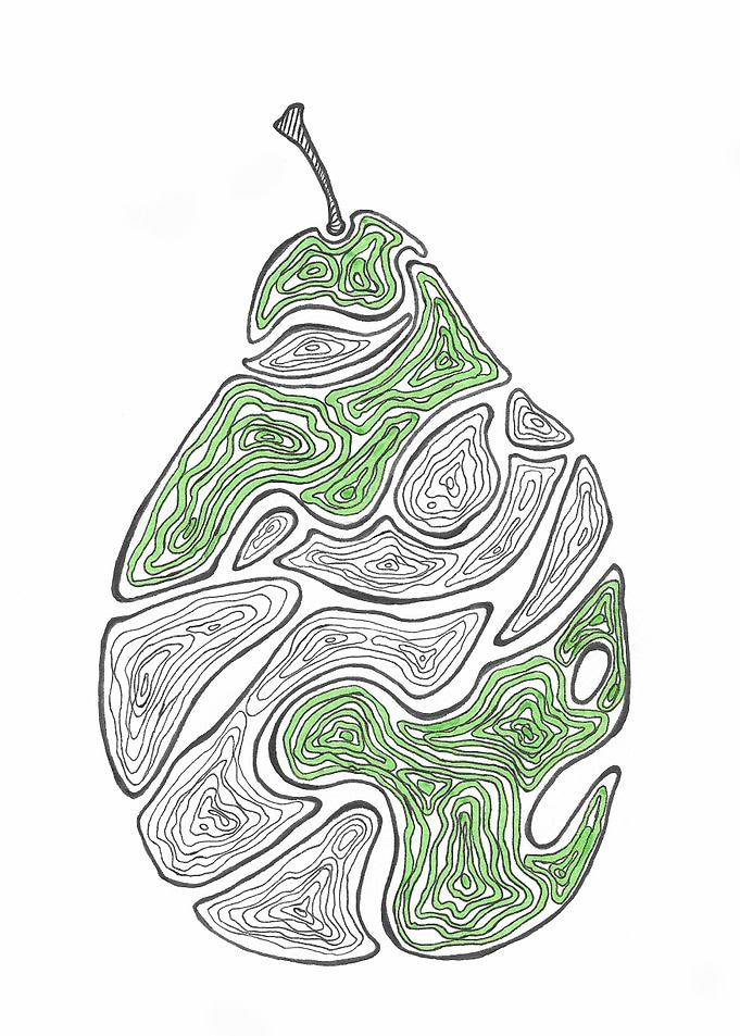 Green abstract pear