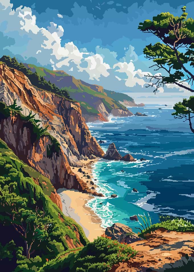 California Coast Pixel Art