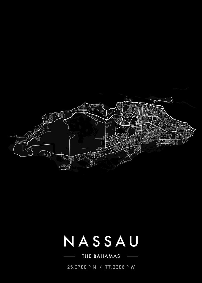 Nassau City Map Dark