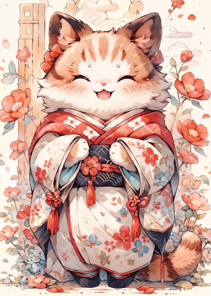Cat Kimono Japan