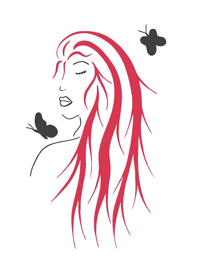 Woman with butterflies