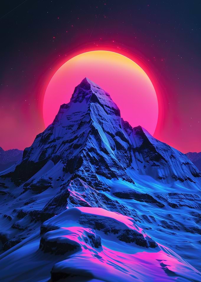 Neon Mountain Range