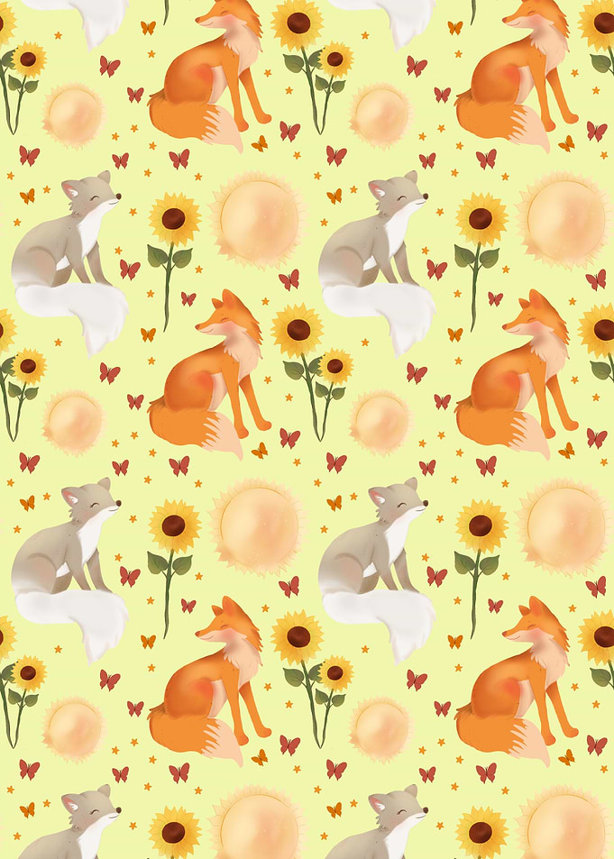 Sunshine Foxes and Flowers