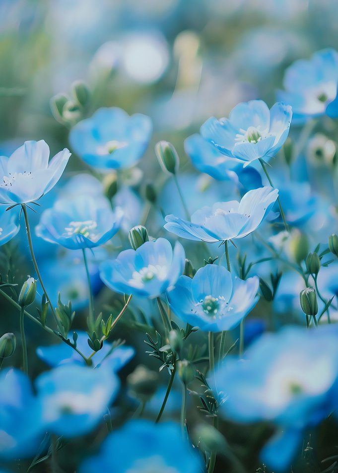 Tranquil Blue Blossoms