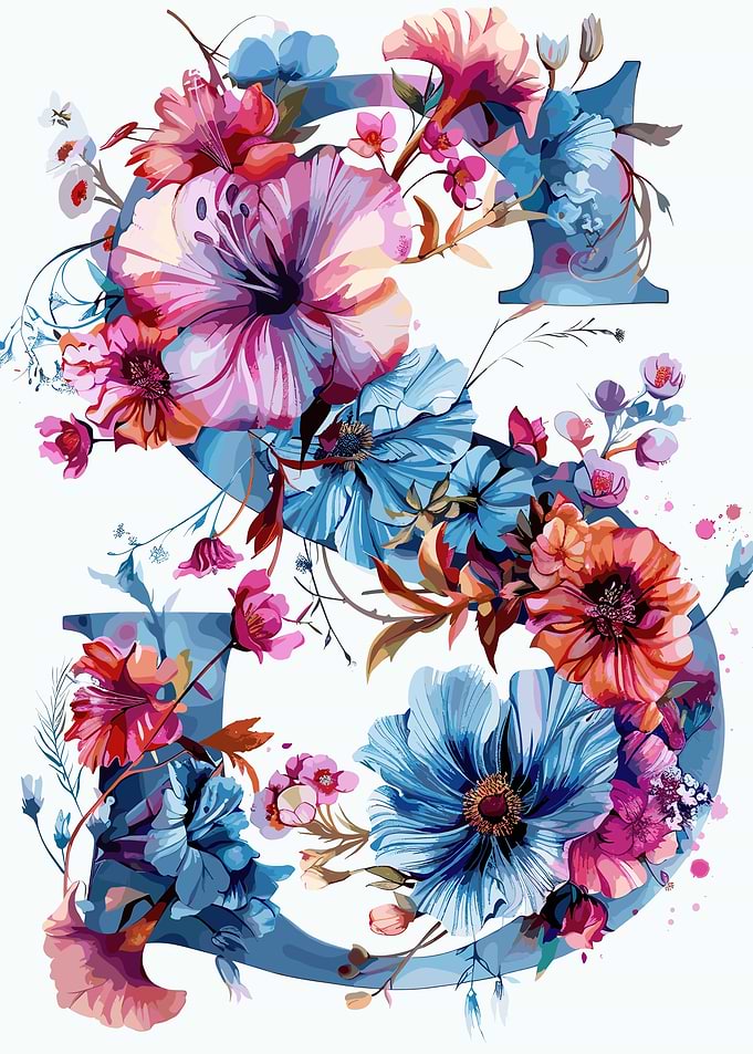 Flower Alphabet Letter S