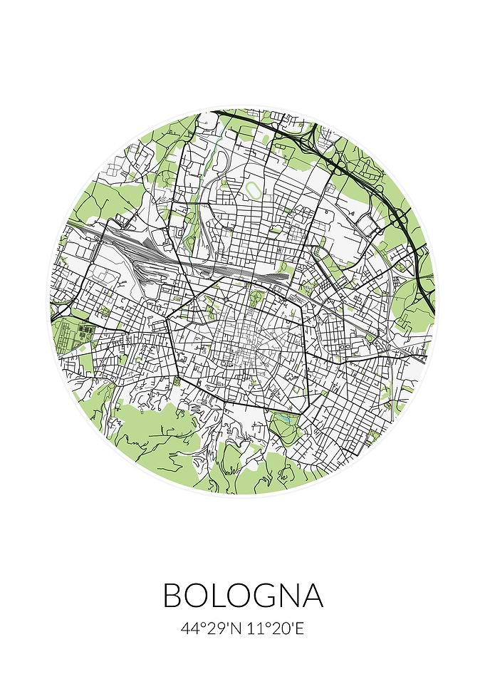 Bologna Circle City Map