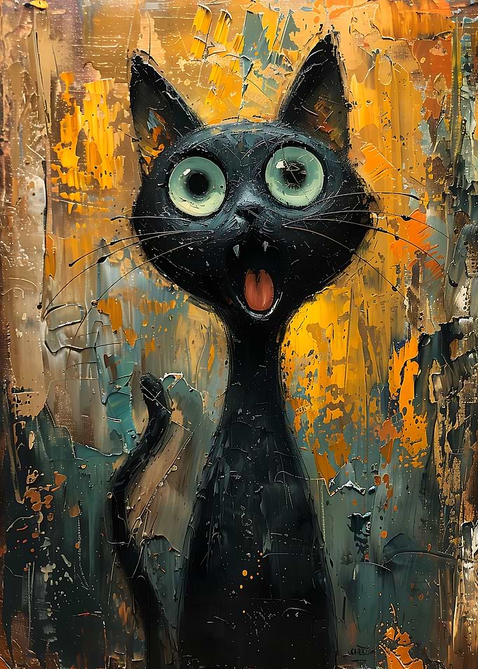 Screaming Black Cat