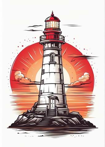 Lighthouse At Sunset