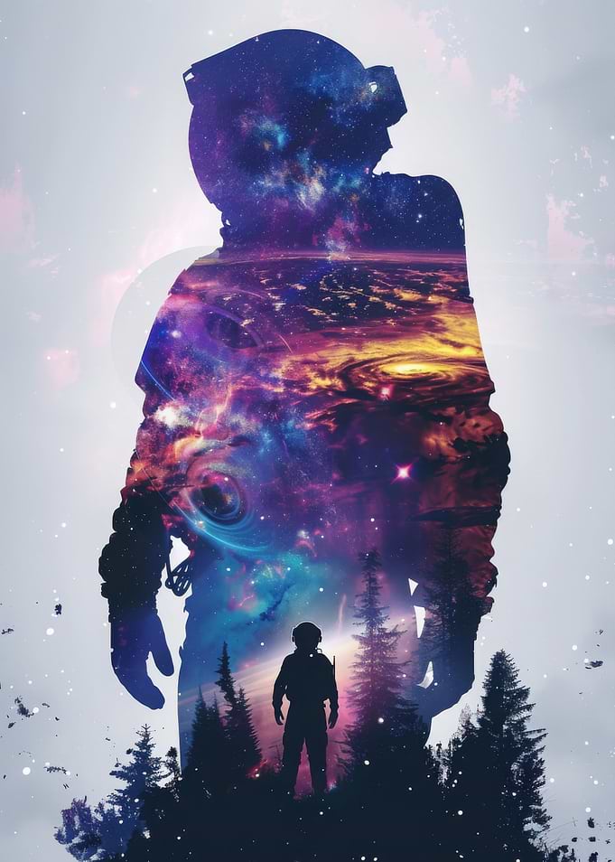 Astronaut Galaxy Silhouett