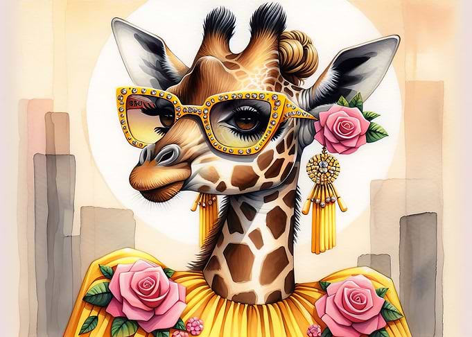 Funny Fashionable Giraffe