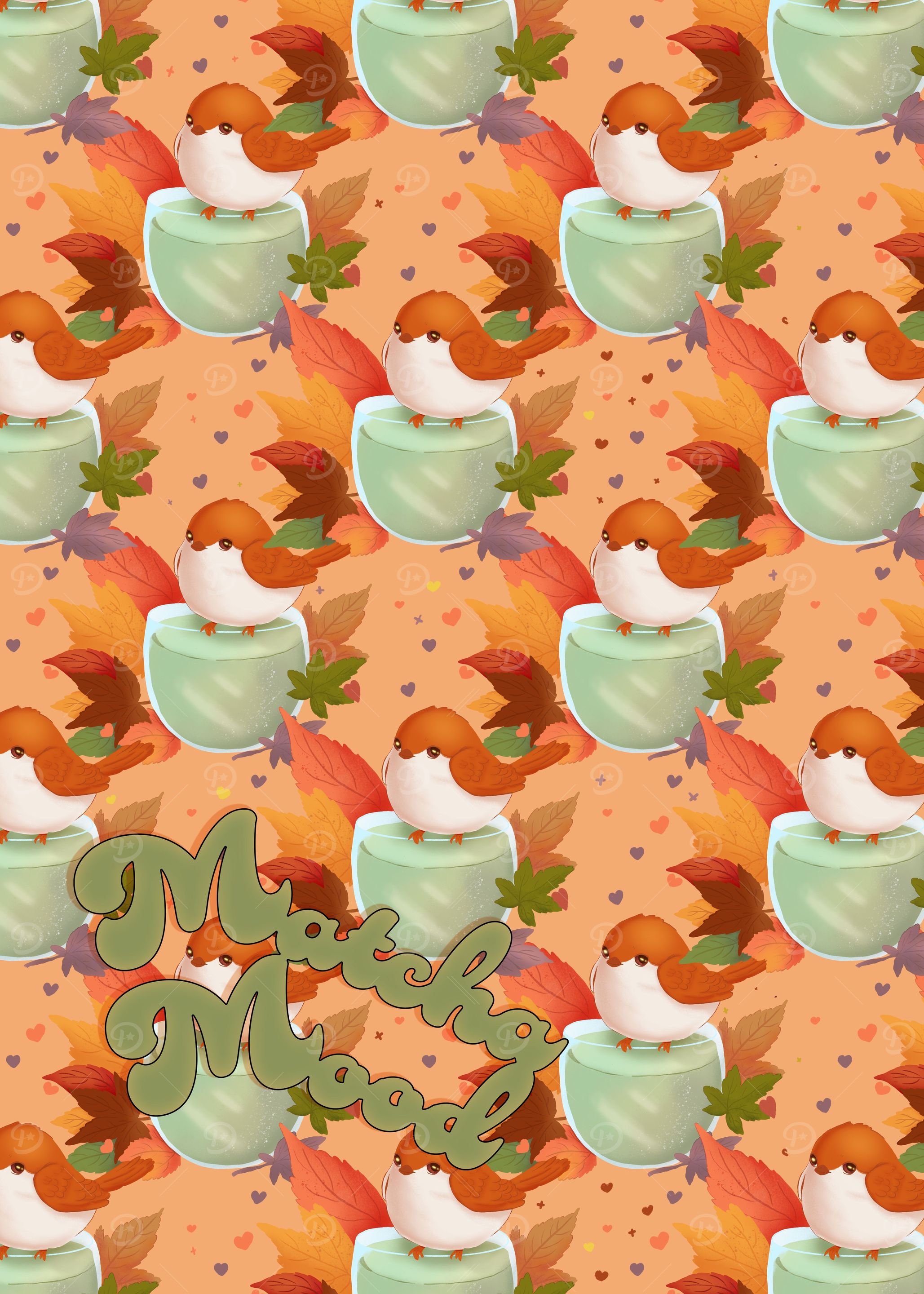 Fall Bird and Matcha Tea