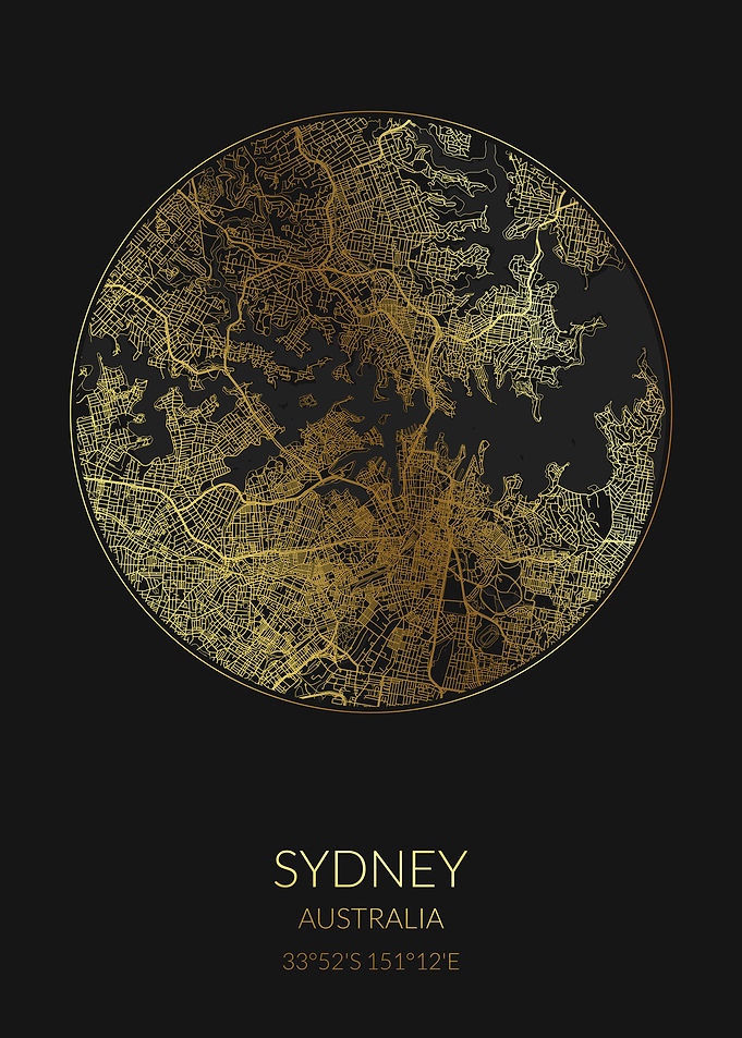 Sydney Black Gold Map