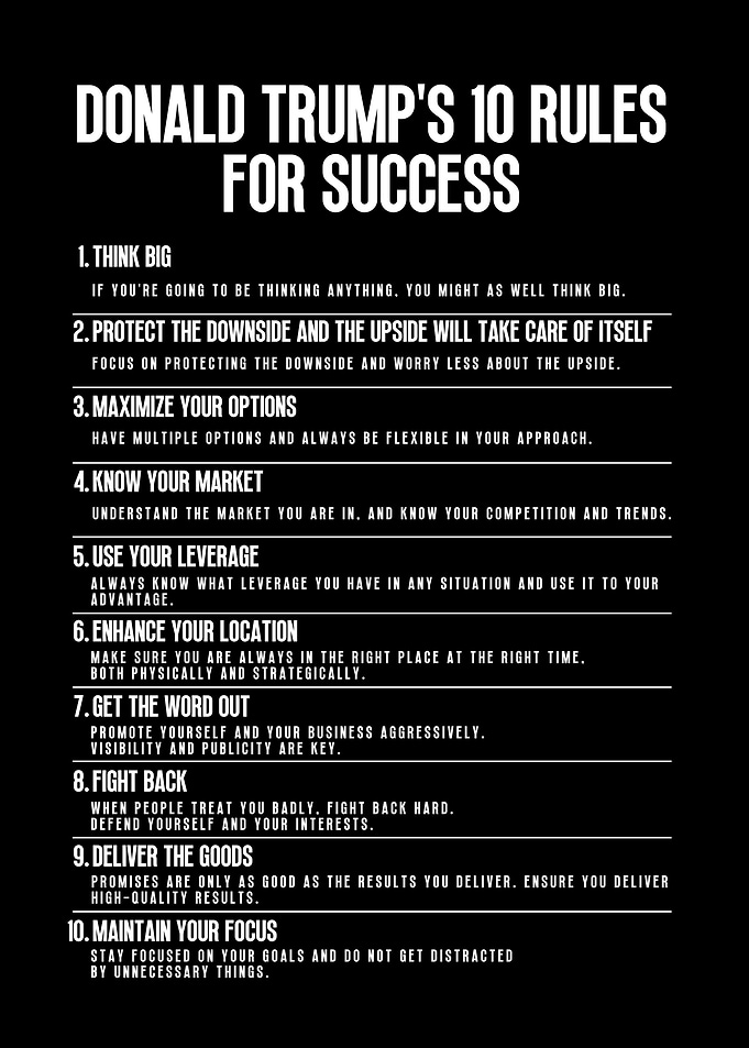 Trump 10 rules for success