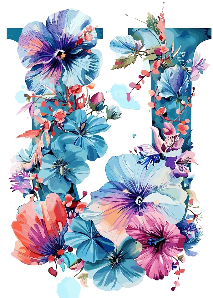 Flower Alphabet Letter U