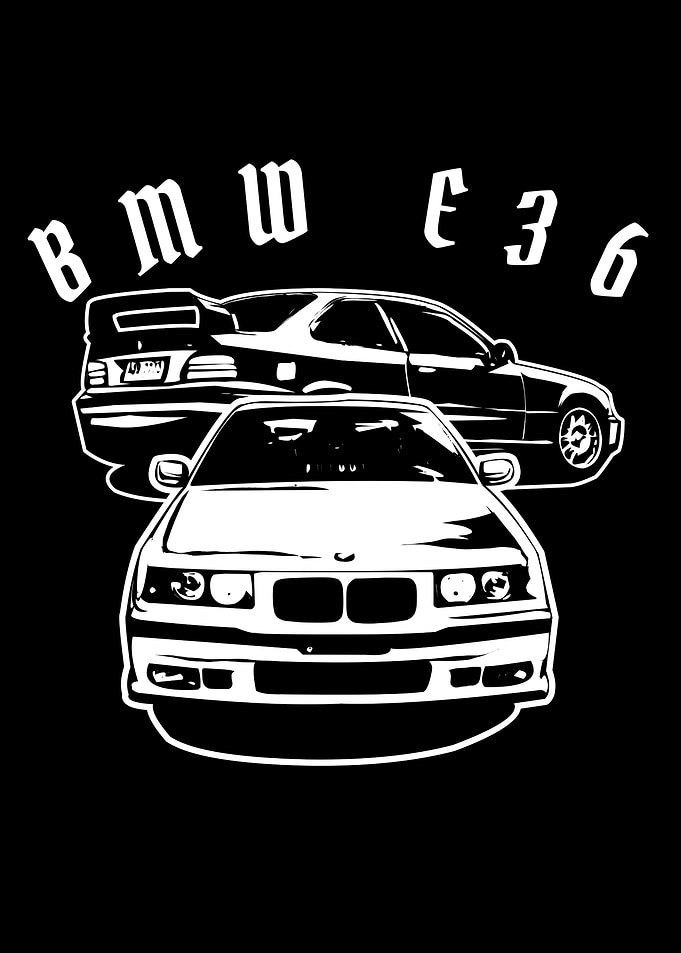 Bmw e36 line art