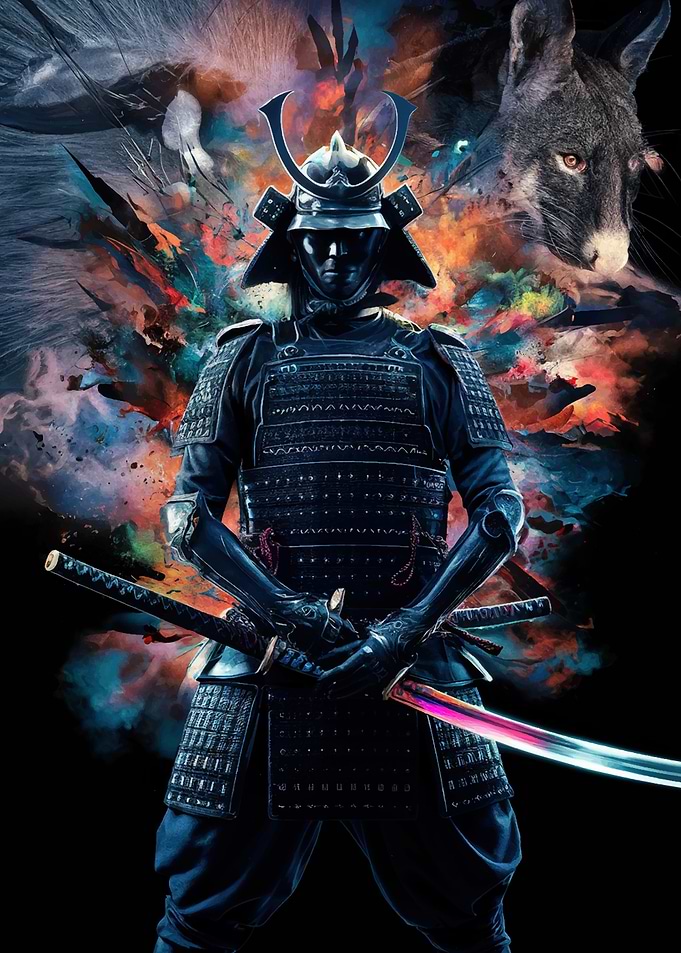 Angry Samurai Head