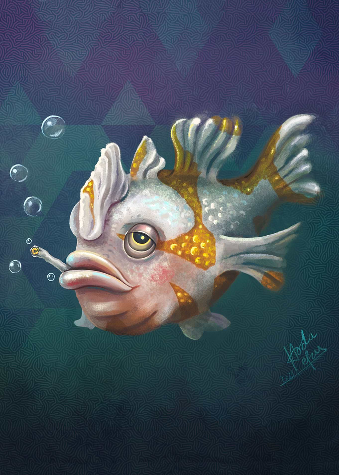 Smoking Grumpy Fish