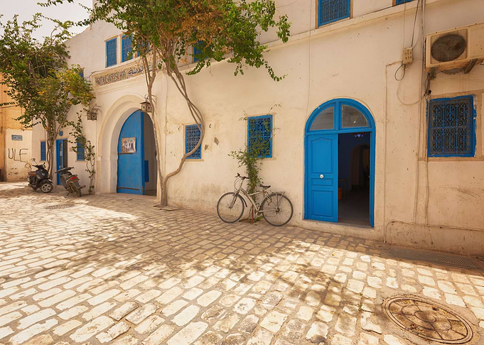 Blue door and windows
