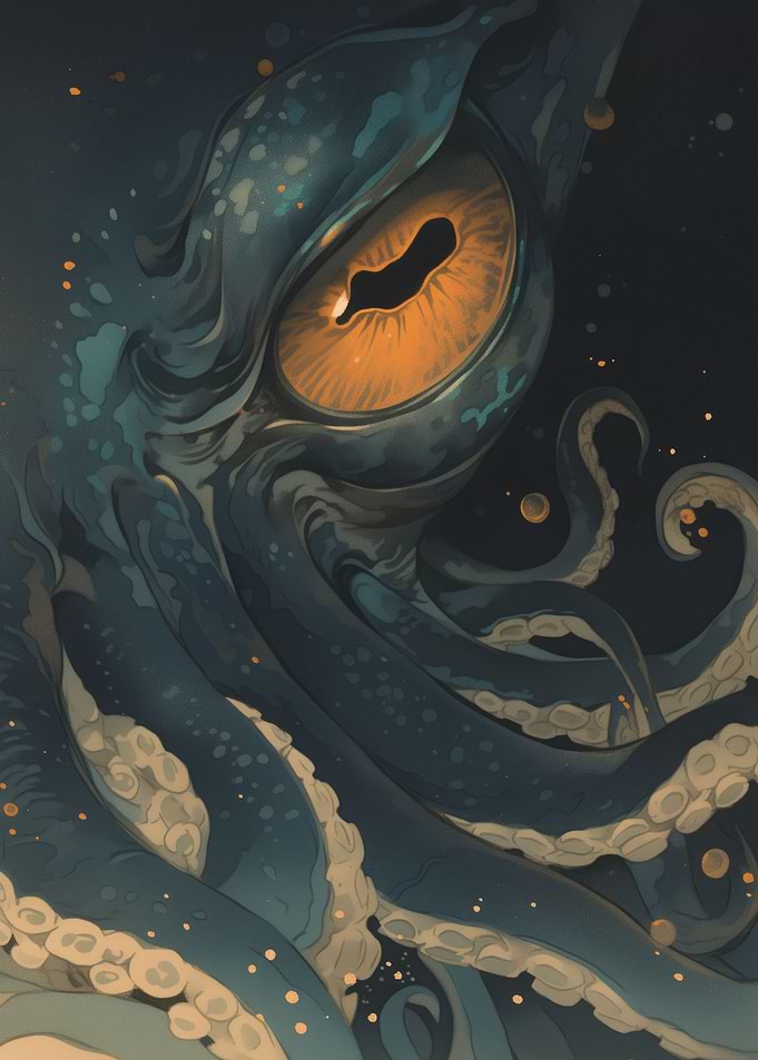 Squid Dark Ocean Life