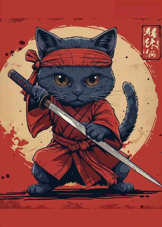 black cat samurai japan