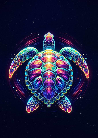 Colorful Sea Turtle