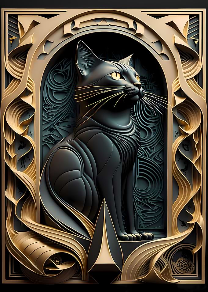 Black Golden Sentinel Cat