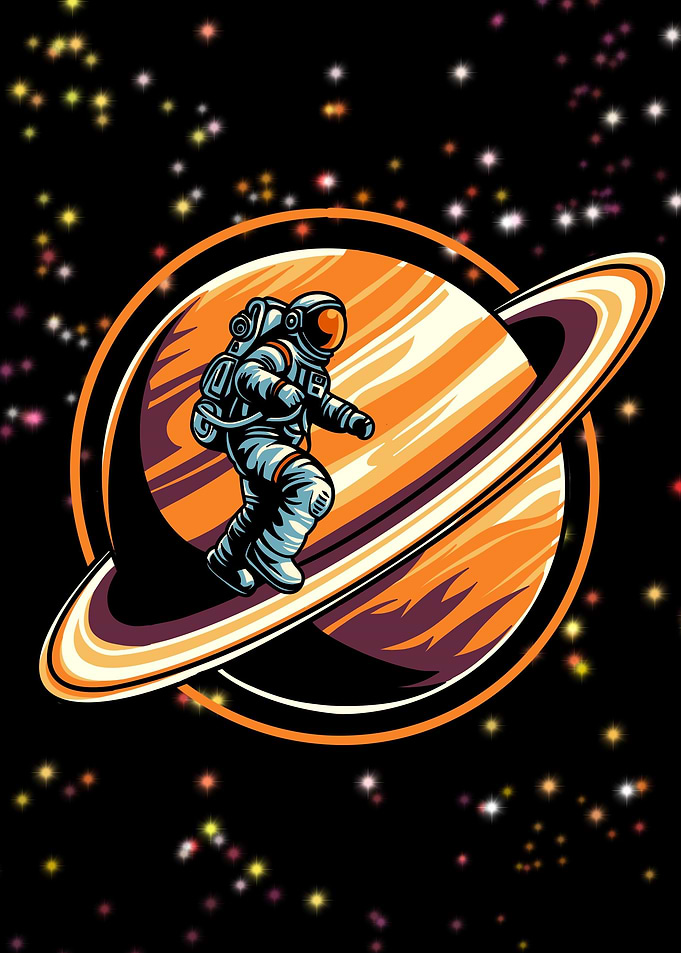Astronaut in Saturn