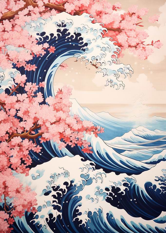 Cherry Blossom Great Wave