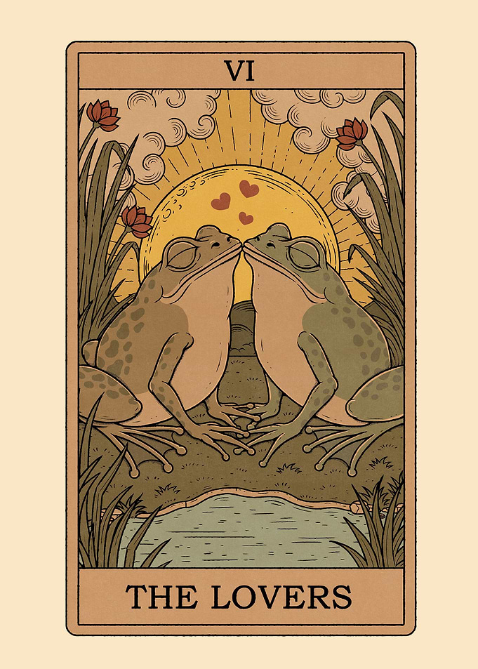 The Lovers Frogs Tarot