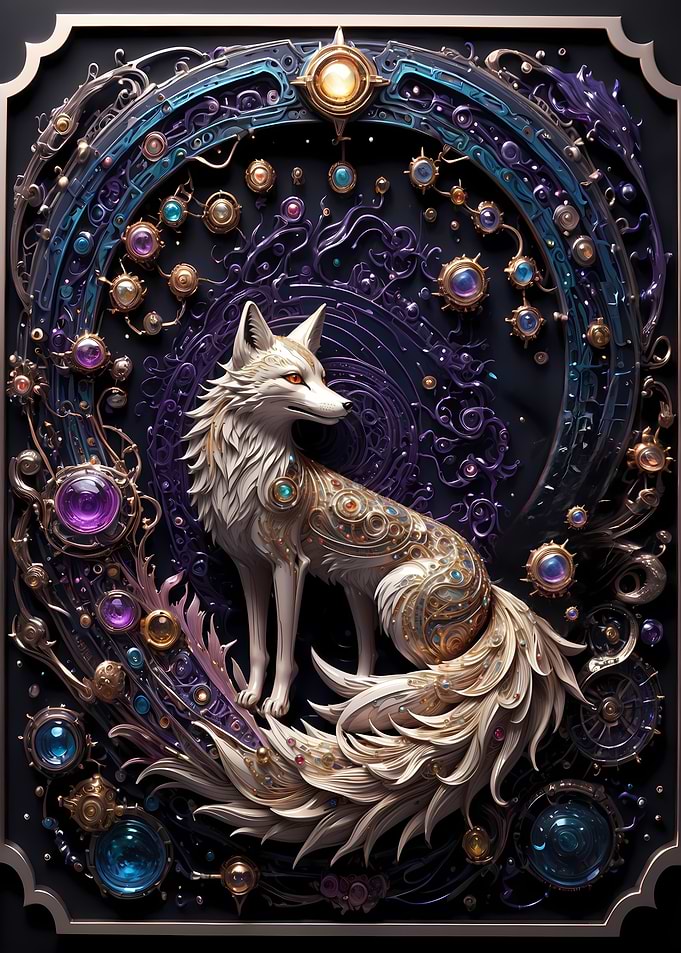 Steampunk White Fox Art