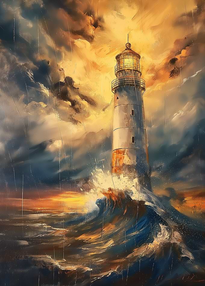 Lighthouse Oil Painting