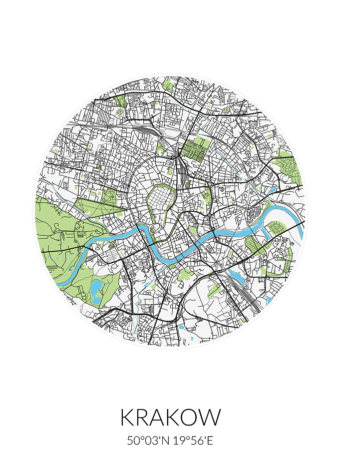 Krakow Circle City Map