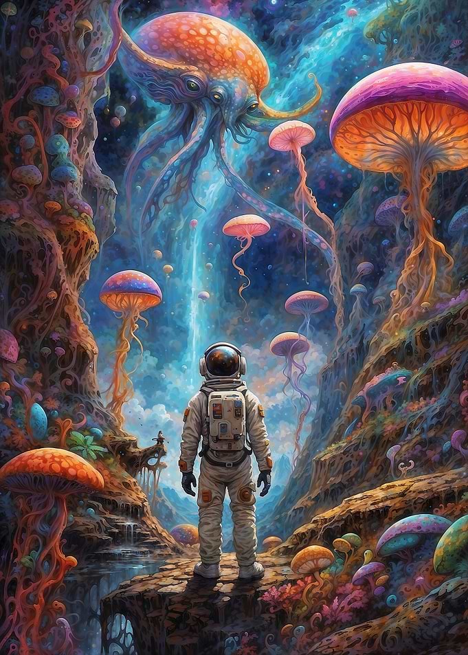 Alien and Astronaut Oasis