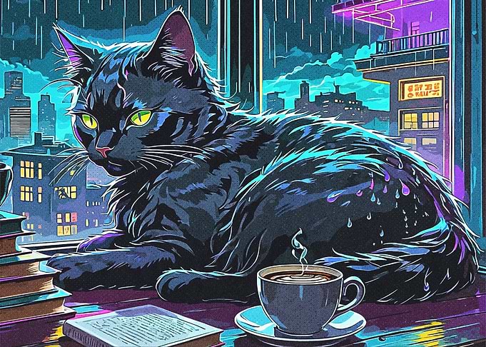 Cat on the teable