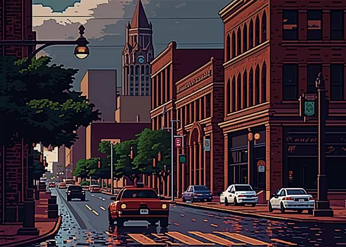 Fort Worth City Pixel Art
