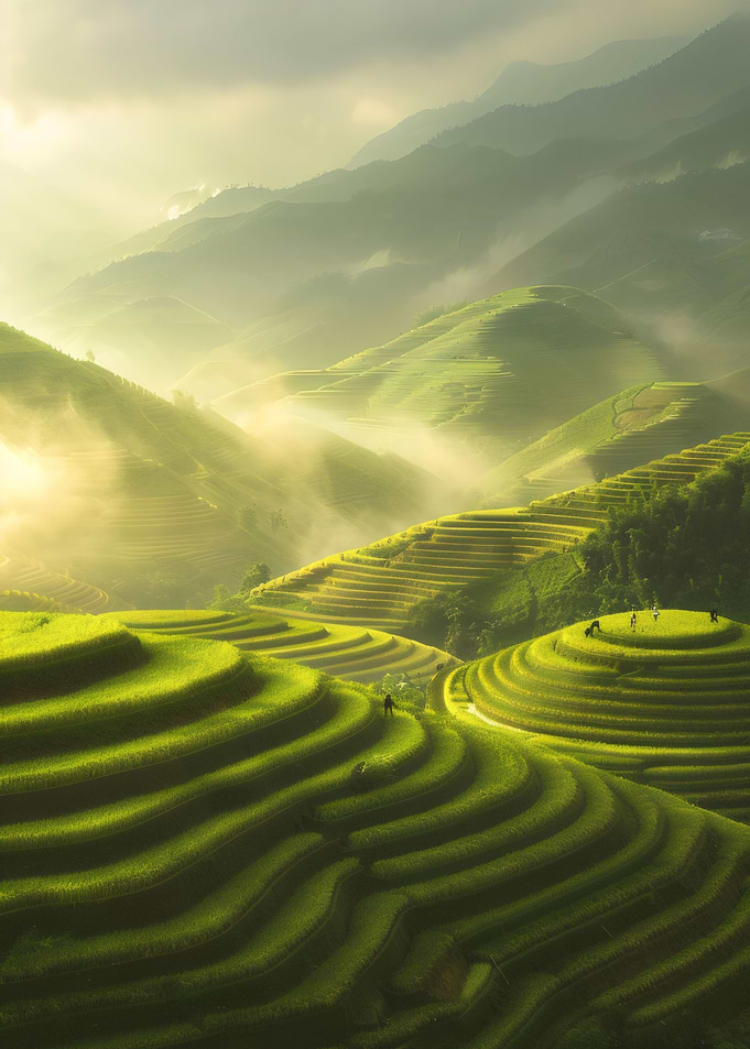 Rice Terraces Mountains