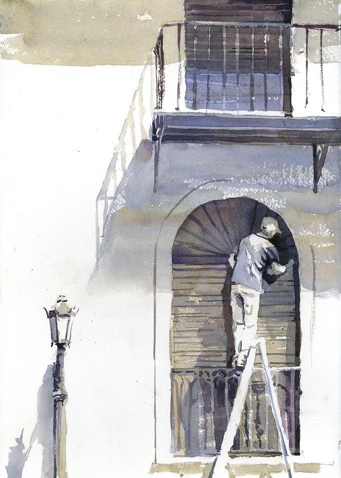 Panana City watercolor art