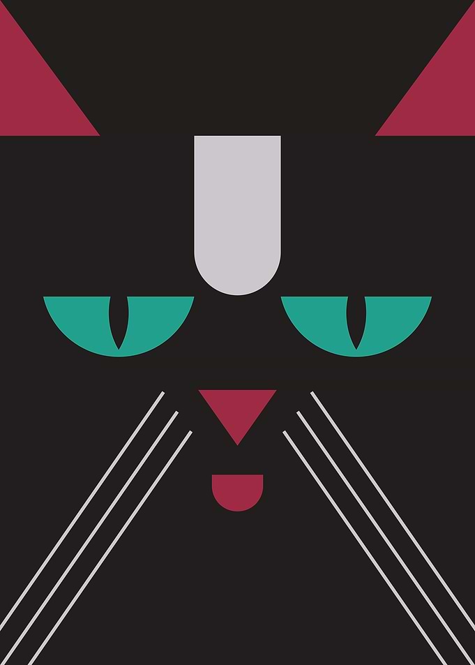 Geometric portrait of cat