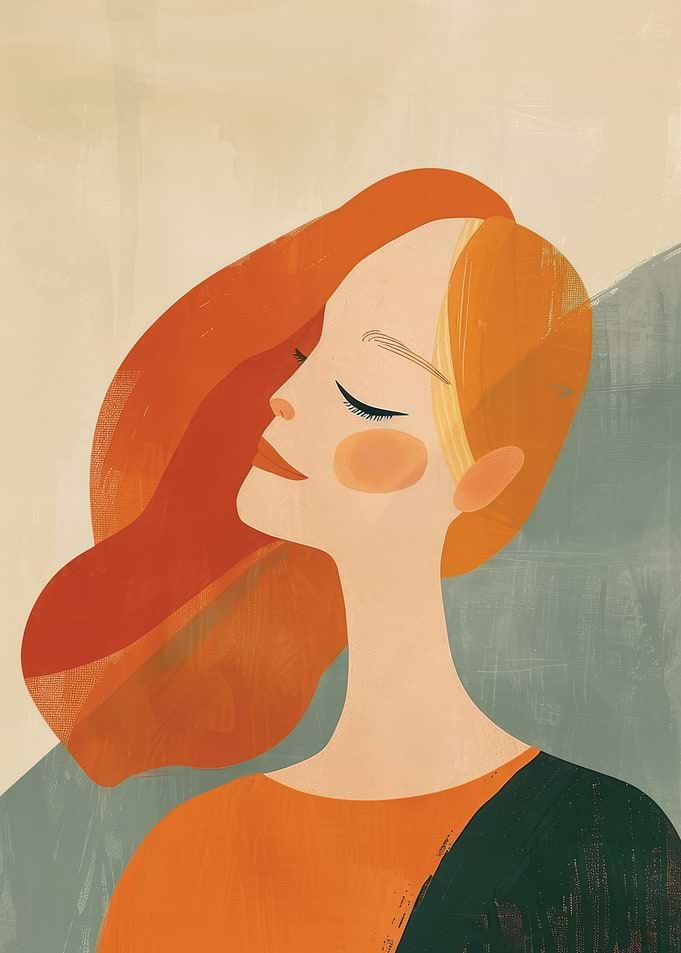 A Happy Redheaded Woman