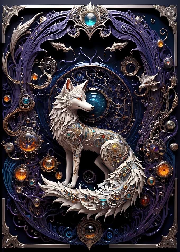 Steampunk Fox Art Deco