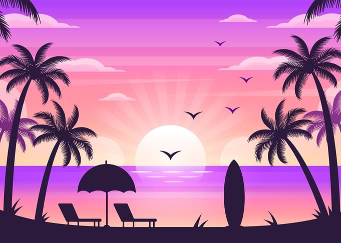 Palm Trees on the Beach