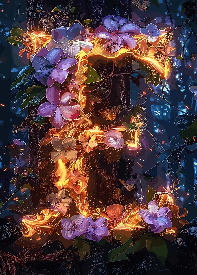 Flower Alphabet Letter E