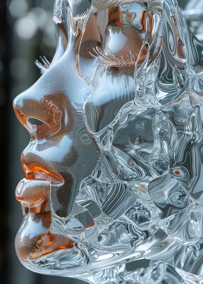 crystal face head human