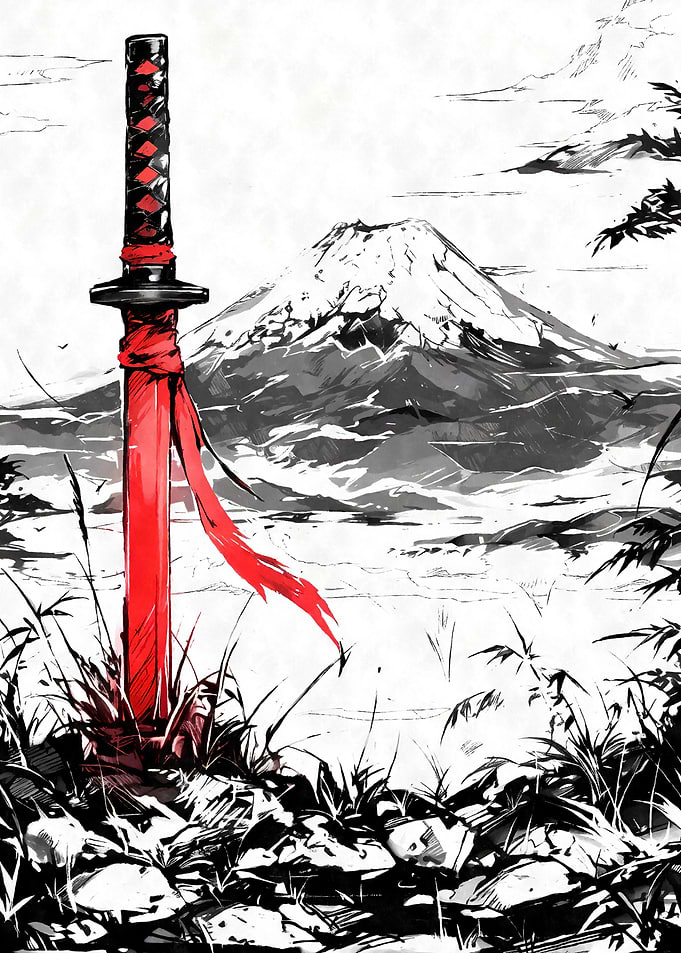 Katana Samurai Sword Ink