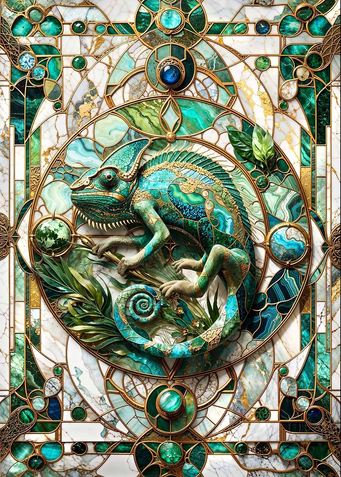 Jade Chameleon Kintsugi