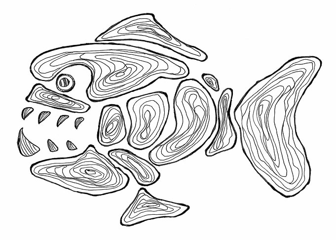 Fish becoming a fossil