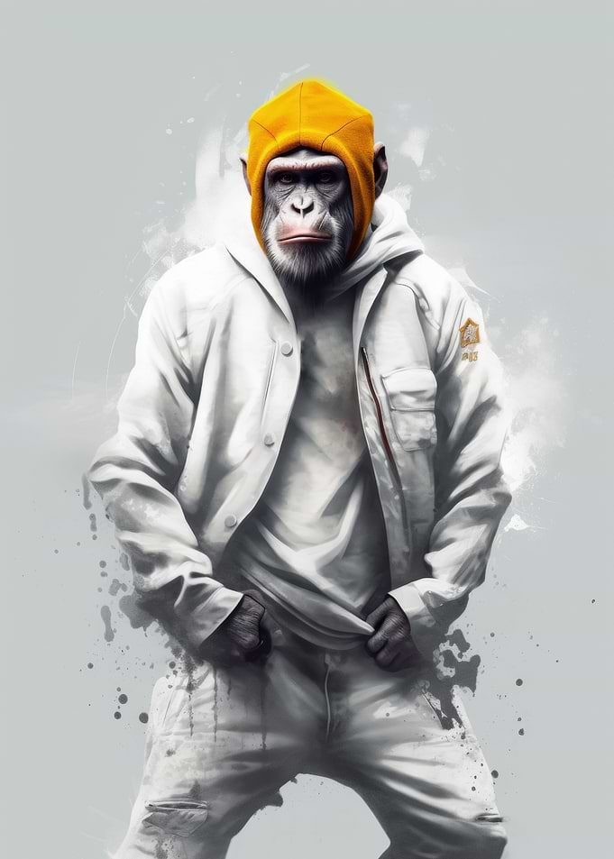 Fashion shoot of gorilla