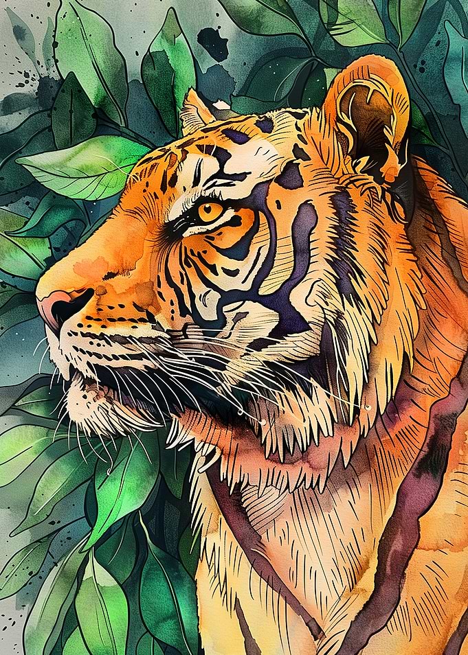 Tiger wild cat animal art
